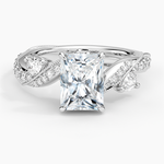 Grand Camellia Diamond Ring Platinum Radiant Engagement Ring