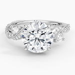 Grand Camellia Diamond Ring Platinum Round Engagement Ring