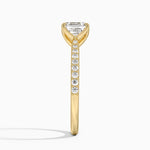 Elodie Cathedral Diamond Ring Yellow Gold 18k Asscher Engagement Ring