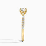 Elodie Cathedral Diamond Ring Yellow Gold 18k Cushion Engagement Ring