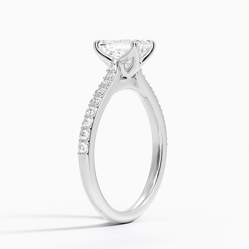 Elodie Cathedral Diamond Ring Platinum Emerald Engagement Ring