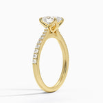 Elodie Cathedral Diamond Ring Yellow Gold 18k Oval Engagement Ring