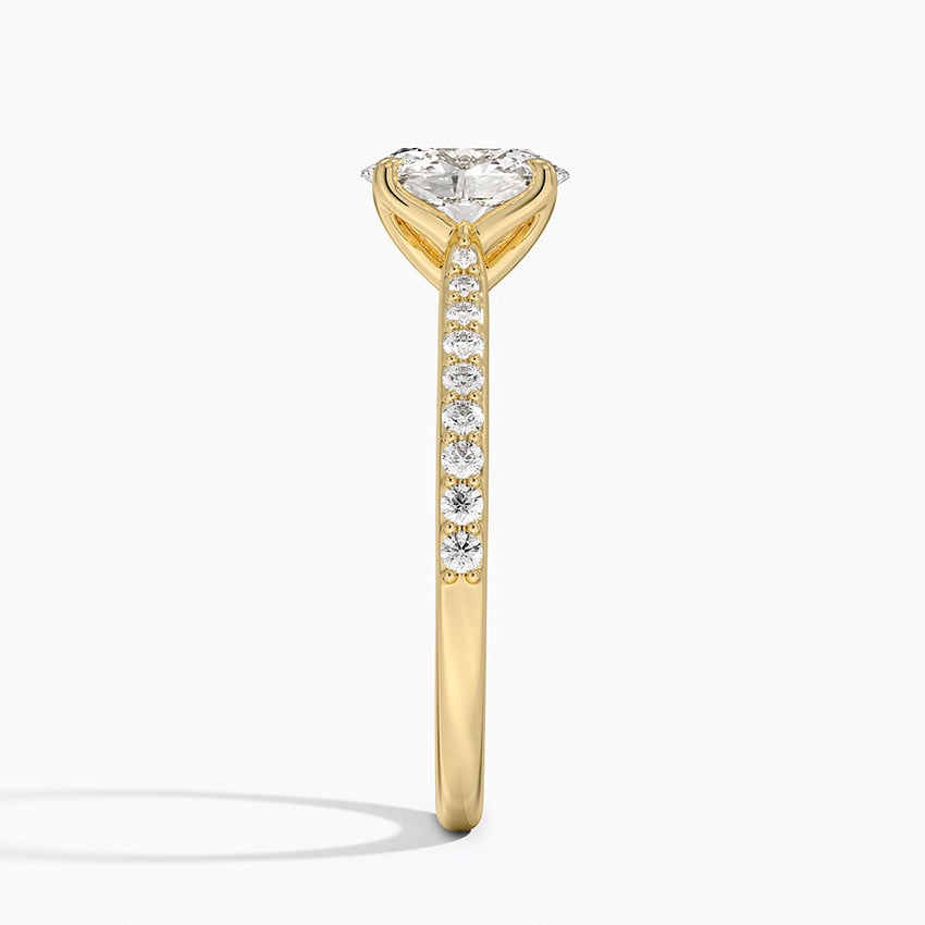 Elodie Cathedral Diamond Ring Yellow Gold 18k Oval Engagement Ring
