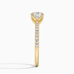 Elodie Cathedral Diamond Ring Yellow Gold 18k Round Engagement Ring