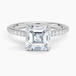 Elodie Cathedral Diamond Ring Platinum Asscher Engagement Ring
