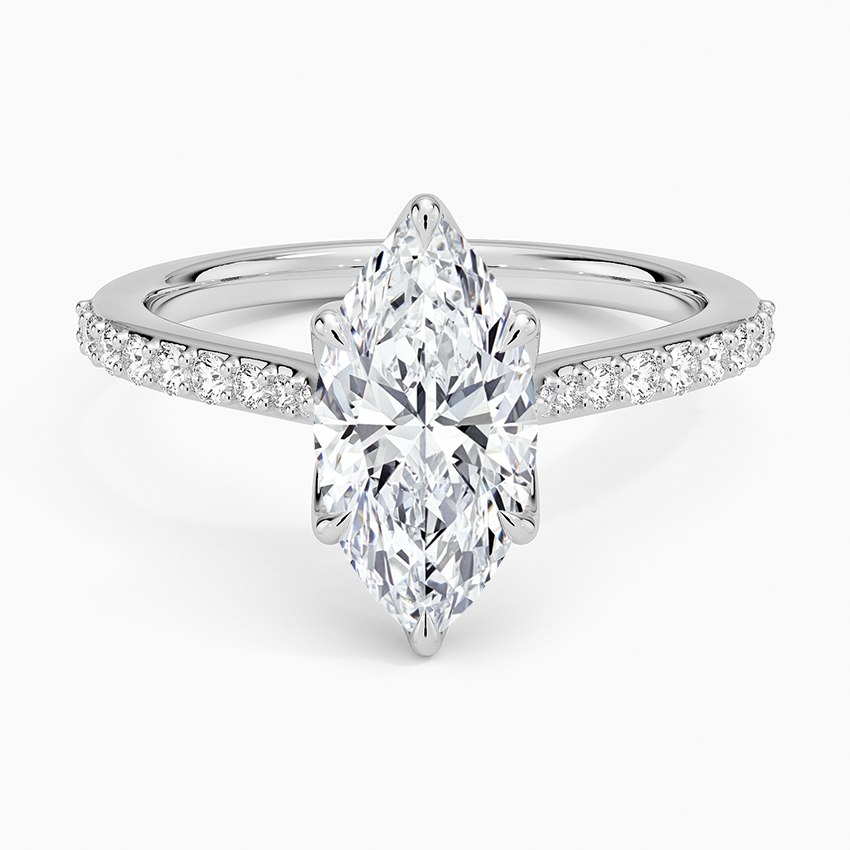 Elodie Cathedral Diamond Ring Platinum Marquise Engagement Ring