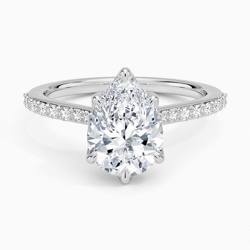 Elodie Cathedral Diamond Ring Platinum Pear Engagement Ring