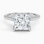 Elodie Cathedral Diamond Ring Platinum Princess Engagement Ring