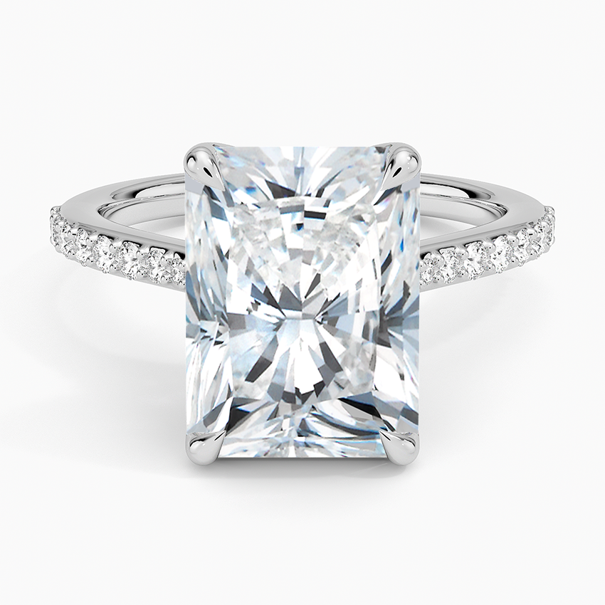 Elodie Cathedral Diamond Ring Platinum Radiant Engagement Ring