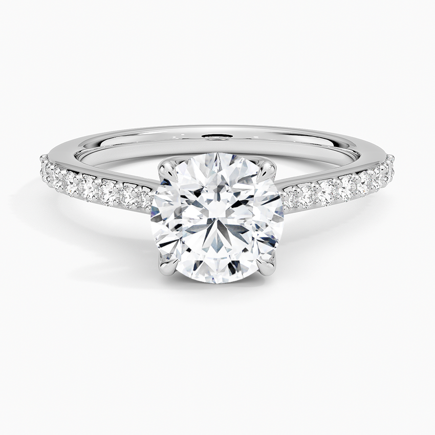 Elodie Cathedral Diamond Ring Platinum Round Engagement Ring