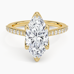 Elodie Cathedral Diamond Ring Yellow Gold 18k Marquise Engagement Ring