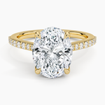 Elodie Cathedral Diamond Ring Yellow Gold 18k Oval Engagement Ring