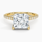 Elodie Cathedral Diamond Ring Yellow Gold 18k Princess Engagement Ring
