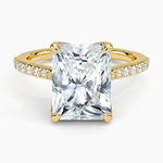 Elodie Cathedral Diamond Ring Yellow Gold 18k Radiant Engagement Ring
