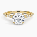 Elodie Cathedral Diamond Ring Yellow Gold 18k Round Engagement Ring