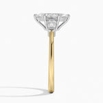 Mixed Metal Symphony Three Stone Diamond Ring Yellow Gold 18k Marquise Engagement Ring