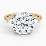 Mixed Metal Symphony Three Stone Diamond Ring White Gold 18k Round Engagement Ring