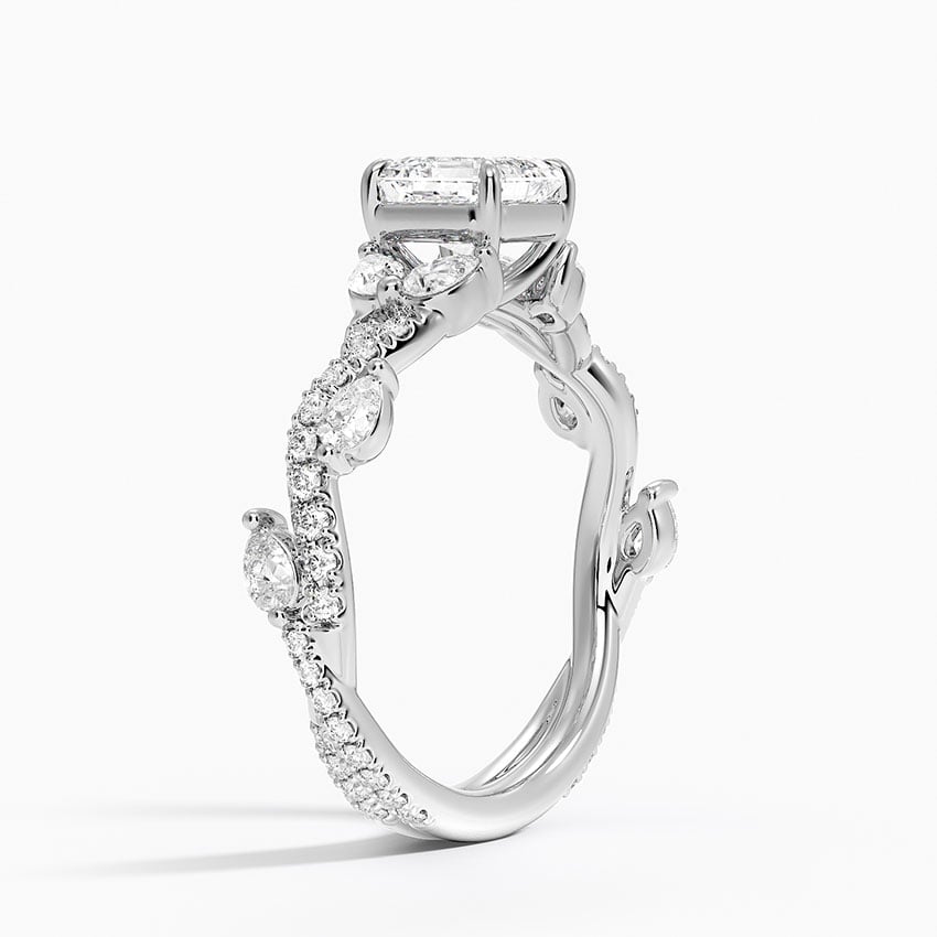 Vintage Secret Garden Diamond Ring (2/3 ct. tw.) Platinum Asscher Engagement Ring