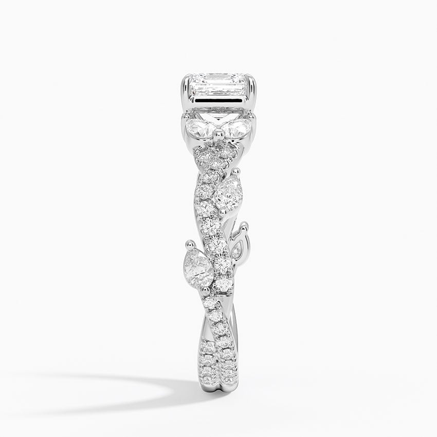 Vintage Secret Garden Diamond Ring (2/3 ct. tw.) Platinum Asscher Engagement Ring