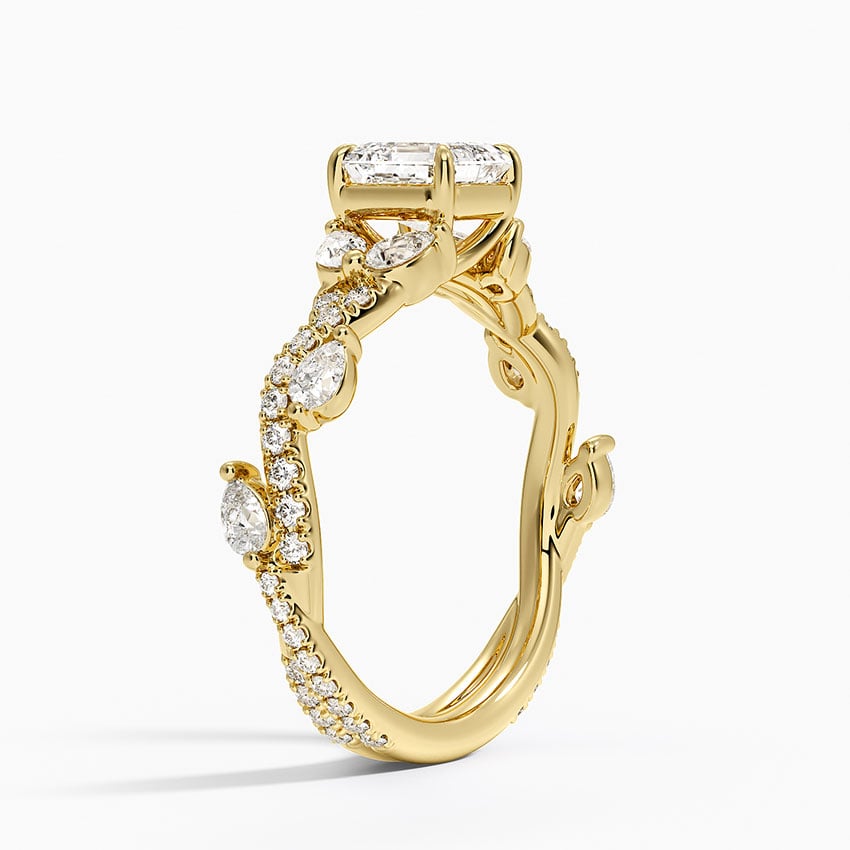 Vintage Secret Garden Diamond Ring (2/3 ct. tw.) Yellow Gold 18k Asscher Engagement Ring