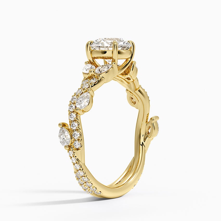 Vintage Secret Garden Diamond Ring (2/3 ct. tw.) Yellow Gold 18k Round Engagement Ring