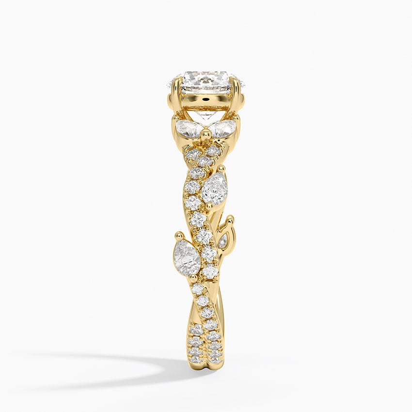 Vintage Secret Garden Diamond Ring (2/3 ct. tw.) Yellow Gold 18k Round Engagement Ring
