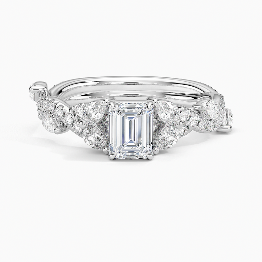 Vintage Secret Garden Diamond Ring (2/3 ct. tw.) Platinum Emerald Engagement Ring