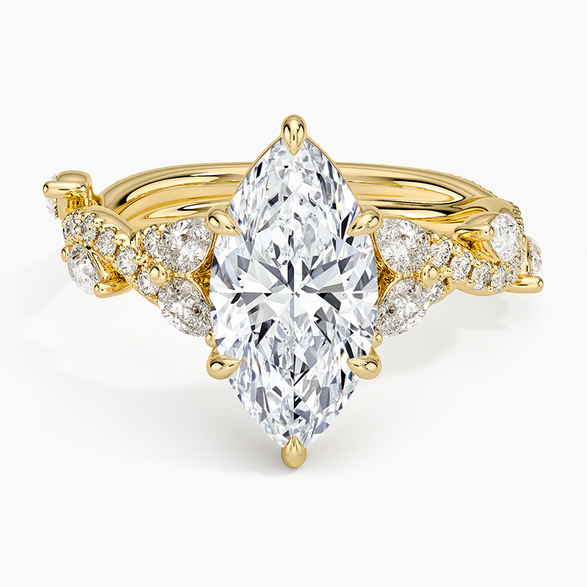Vintage Secret Garden Diamond Ring (2/3 ct. tw.) Yellow Gold 18k Marquise Engagement Ring