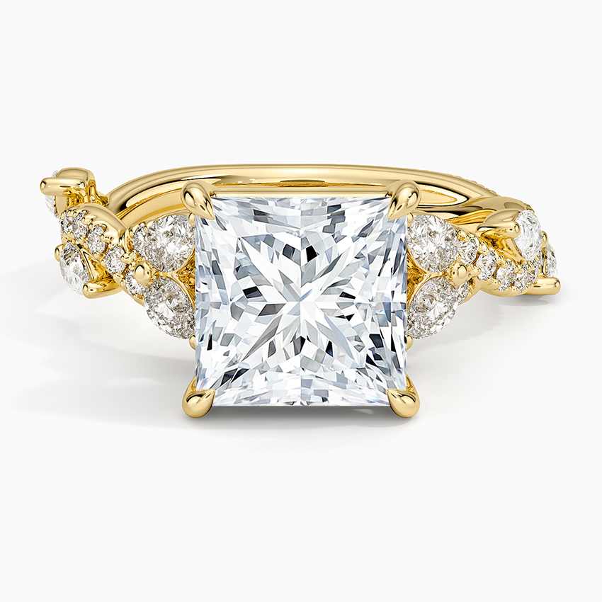 Vintage Secret Garden Diamond Ring (2/3 ct. tw.) Yellow Gold 18k Princess Engagement Ring