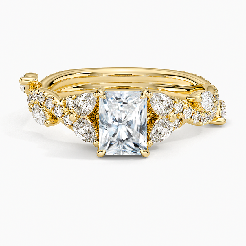 Vintage Secret Garden Diamond Ring (2/3 ct. tw.) Yellow Gold 18k Radiant Engagement Ring