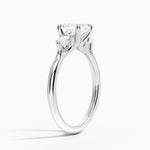 Freesia Three Stone Diamond Ring (1/3 ct. tw.) Platinum Asscher Engagement Ring