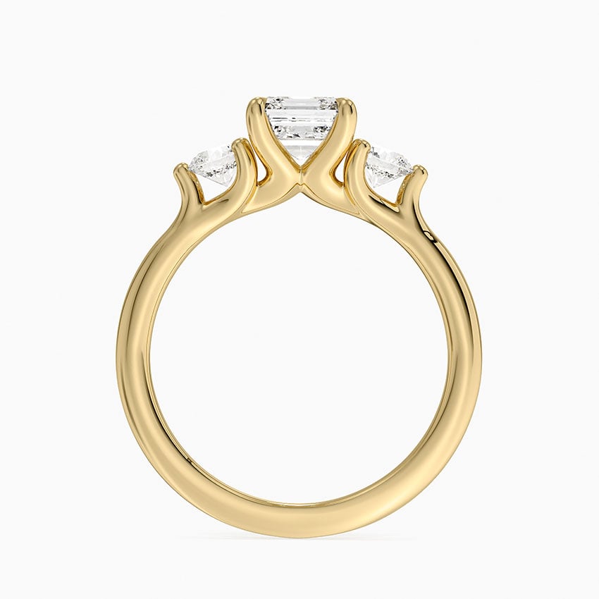 Freesia Three Stone Diamond Ring (1/3 ct. tw.) Yellow Gold 18k Asscher Engagement Ring