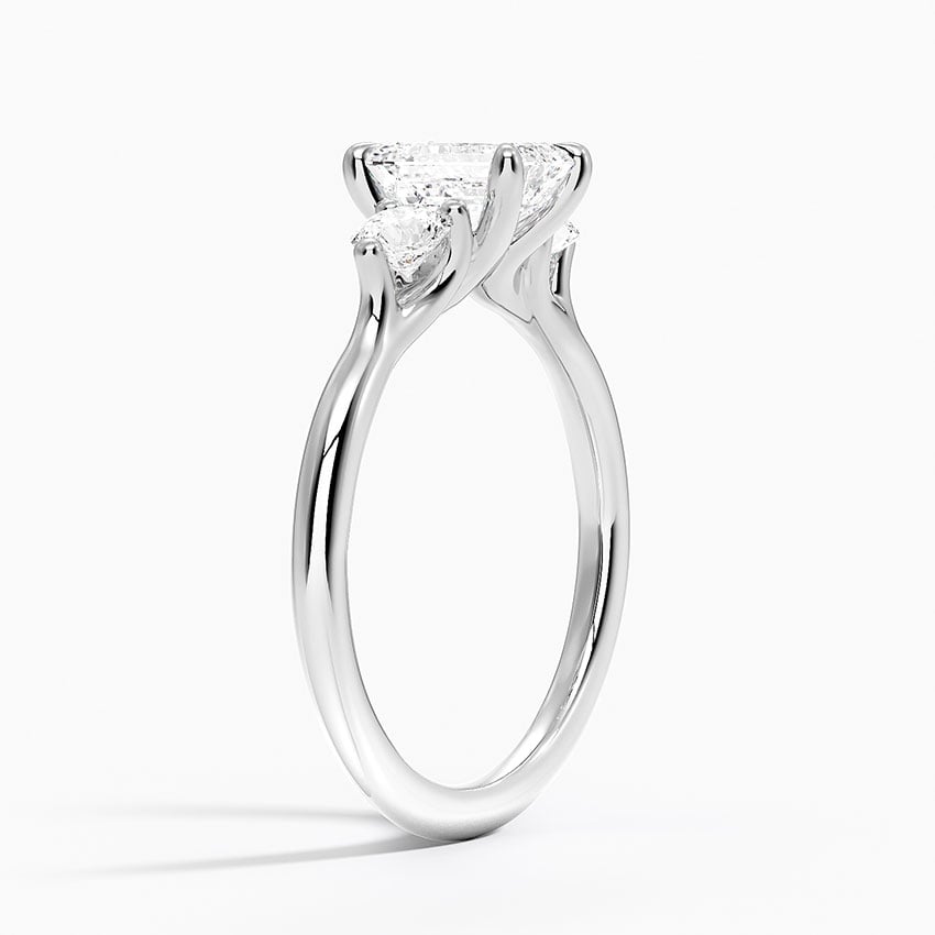 Freesia Three Stone Diamond Ring (1/3 ct. tw.) Platinum Emerald Engagement Ring