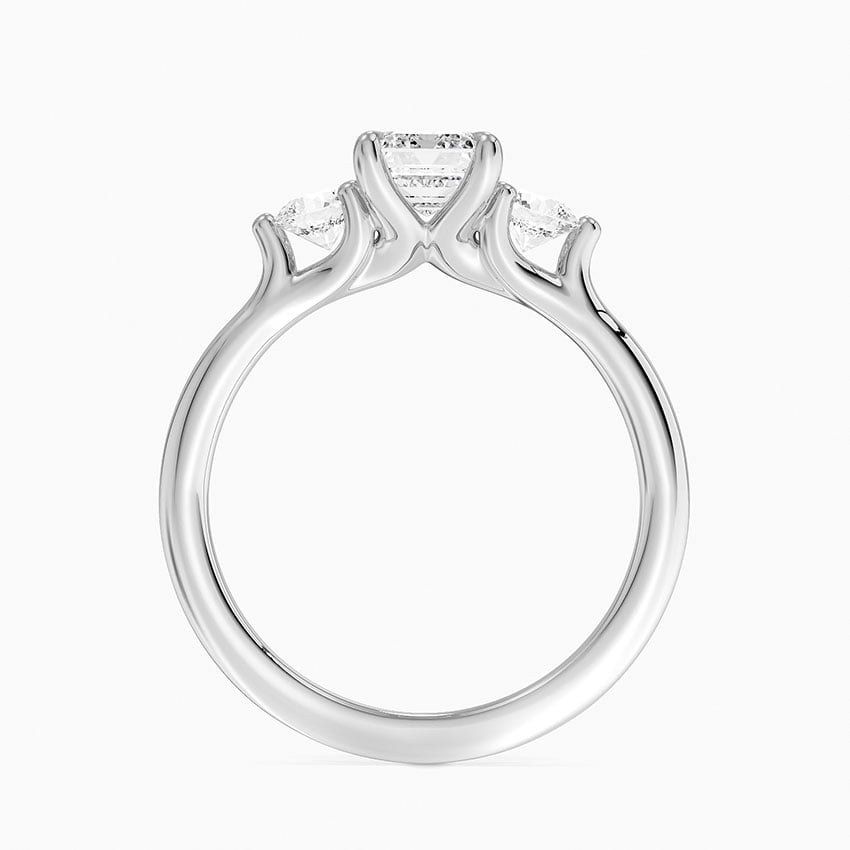 Freesia Three Stone Diamond Ring (1/3 ct. tw.) Platinum Emerald Engagement Ring