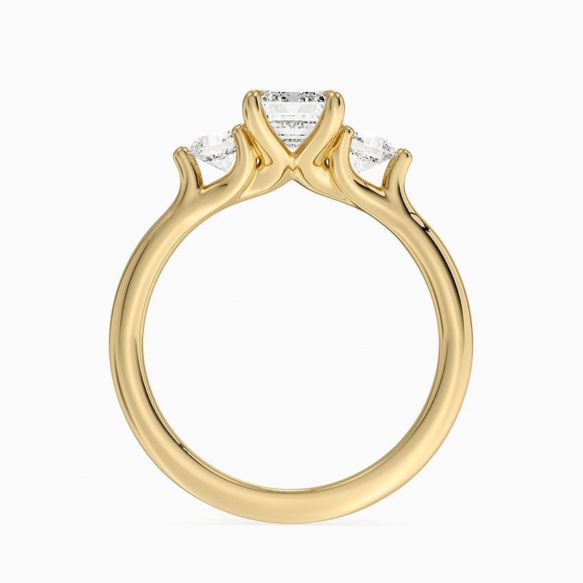 Freesia Three Stone Diamond Ring (1/3 ct. tw.) Yellow Gold 18k Emerald Engagement Ring