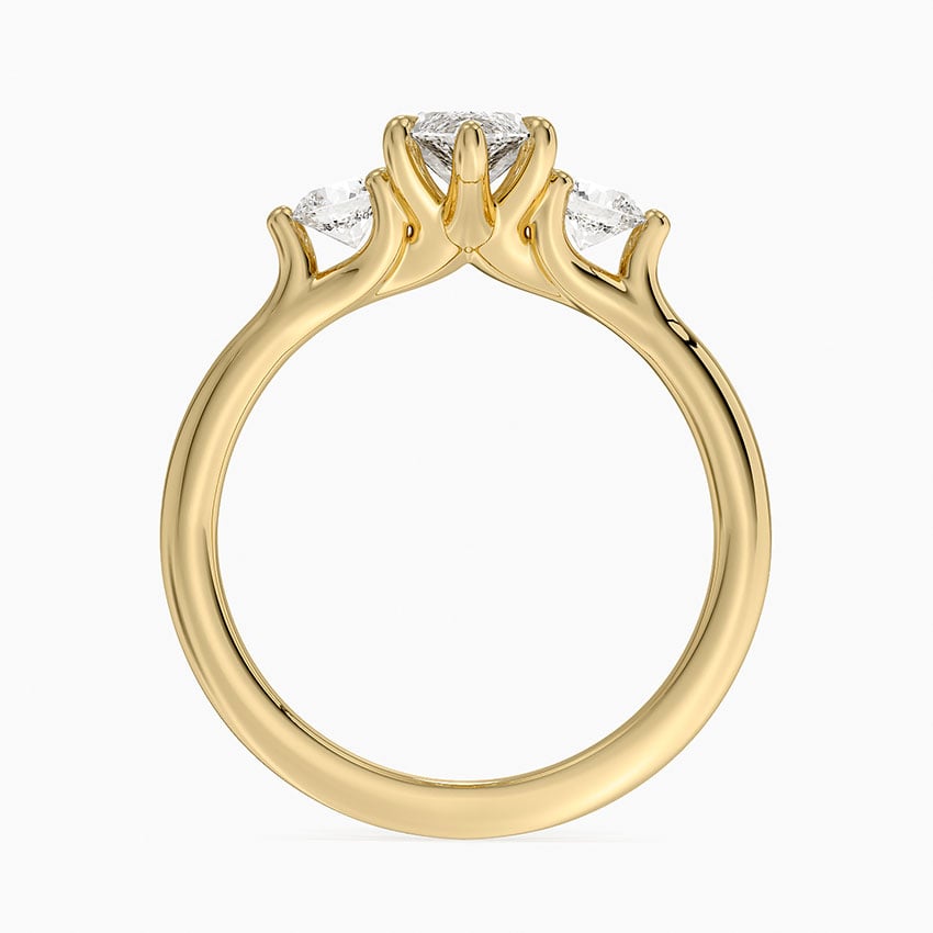 Freesia Three Stone Diamond Ring (1/3 ct. tw.) Yellow Gold 18k Marquise Engagement Ring