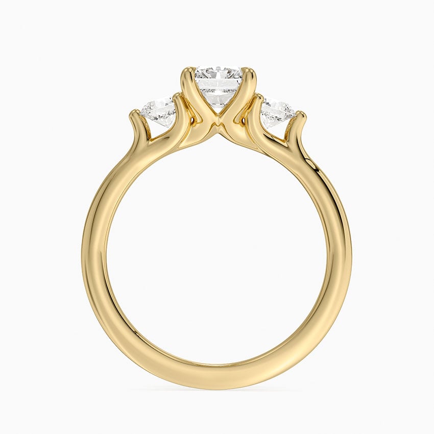 Freesia Three Stone Diamond Ring (1/3 ct. tw.) Yellow Gold 18k Radiant Engagement Ring