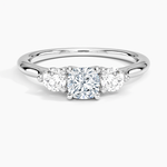 Freesia Three Stone Diamond Ring (1/3 ct. tw.) Platinum Cushion Engagement Ring