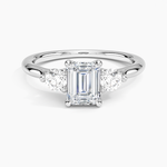 Freesia Three Stone Diamond Ring (1/3 ct. tw.) Platinum Emerald Engagement Ring
