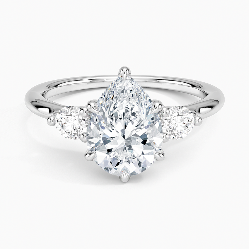 Freesia Three Stone Diamond Ring (1/3 ct. tw.) Platinum Pear Engagement Ring