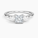 Freesia Three Stone Diamond Ring (1/3 ct. tw.) Platinum Princess Engagement Ring
