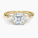 Freesia Three Stone Diamond Ring (1/3 ct. tw.) Yellow Gold 18k Asscher Engagement Ring