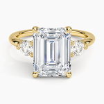 Freesia Three Stone Diamond Ring (1/3 ct. tw.) Yellow Gold 18k Emerald Engagement Ring