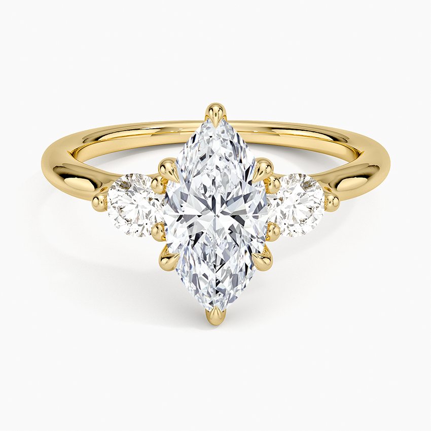 Freesia Three Stone Diamond Ring (1/3 ct. tw.) Yellow Gold 18k Marquise Engagement Ring