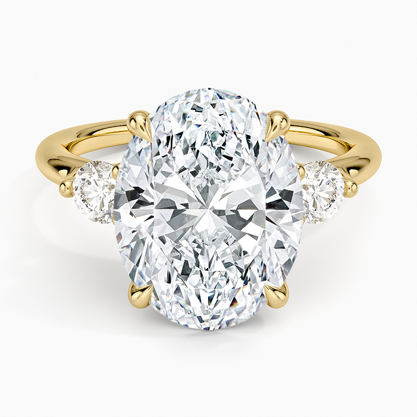 Freesia Three Stone Diamond Ring (1/3 ct. tw.) Yellow Gold 18k Oval Engagement Ring