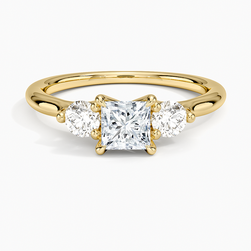 Freesia Three Stone Diamond Ring (1/3 ct. tw.) Yellow Gold 18k Princess Engagement Ring