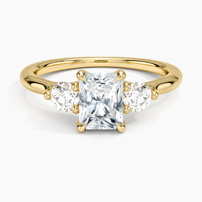 Freesia Three Stone Diamond Ring (1/3 ct. tw.) Yellow Gold 18k Radiant Engagement Ring