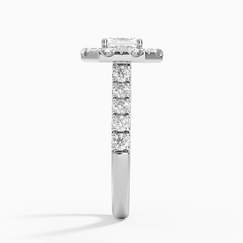 Adele Halo Diamond Ring Platinum Asscher Engagement Ring
