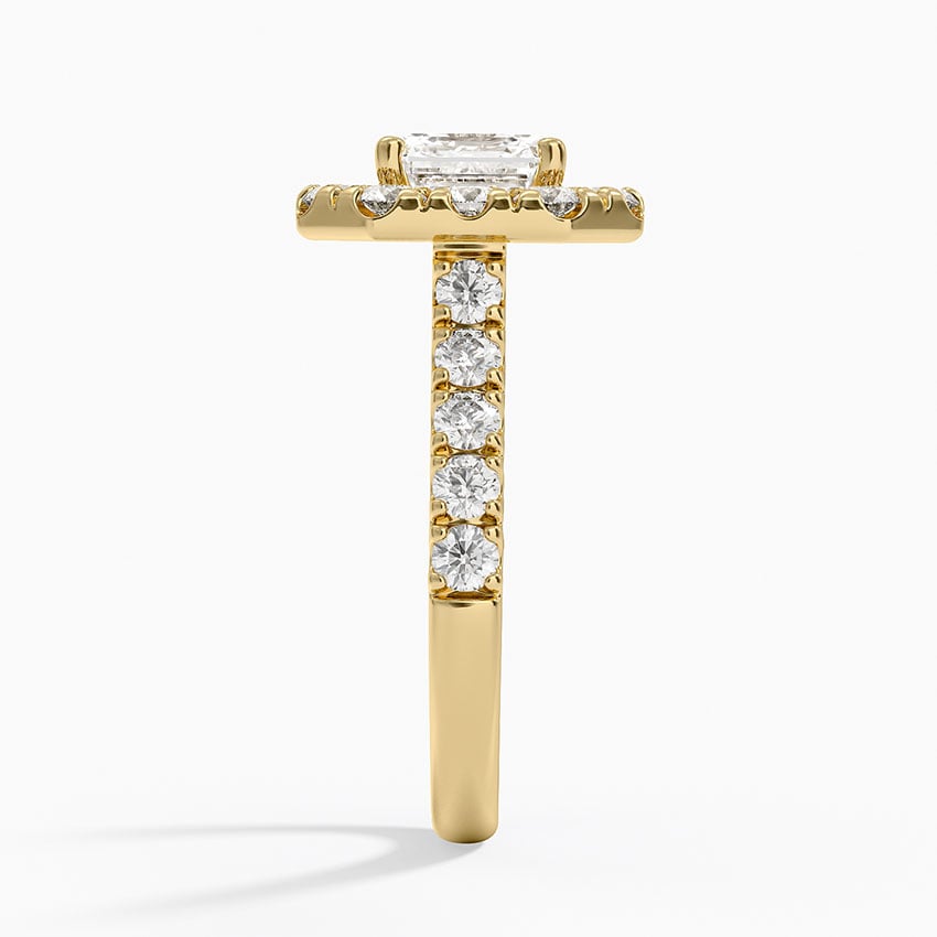Adele Halo Diamond Ring Yellow Gold 18k Asscher Engagement Ring