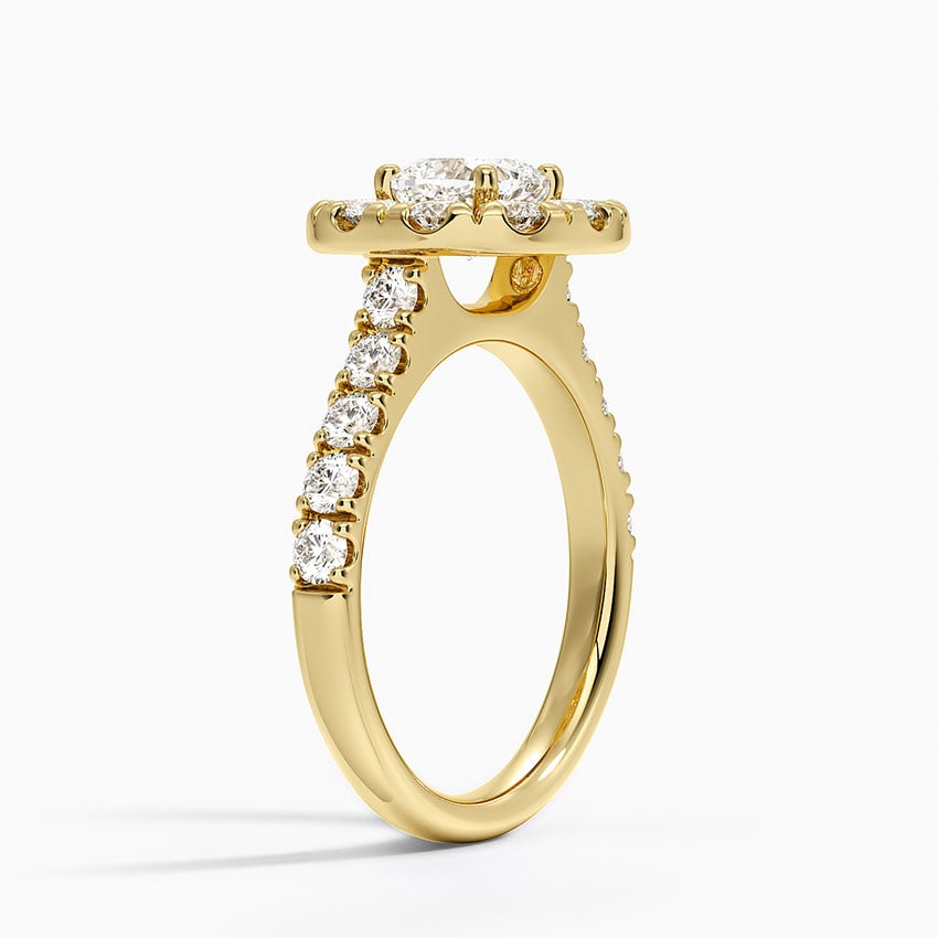 Adele Halo Diamond Ring Yellow Gold 18k Cushion Engagement Ring